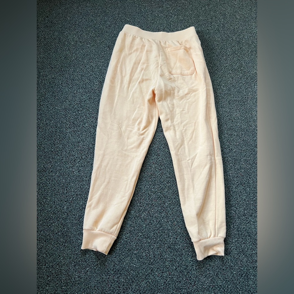 FOREVER21 Pastel Yellow Sweatpants Loungewear Baggy Cotton Pants Back Pocket M - Picture 6 of 16